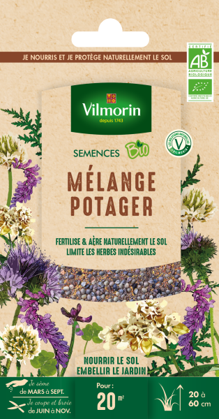 Engrais verts - Les plantes utiles Mélange Potager - BIO - Petit Modèle - PACKAGING_RECTO